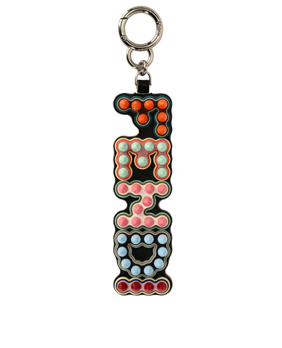 Fendi Logo Spike Key Chain, &pound;150, Accessories, Black/Blue/Pink, Leather, Front view